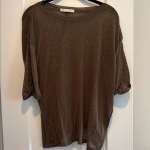 Free People Green Oversized T-Shirt with Short Sleeves